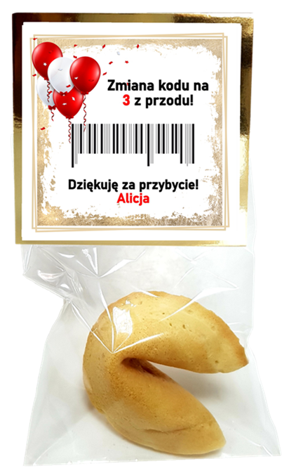 podziękowania na urodziny - ciasteczka z wróżbą