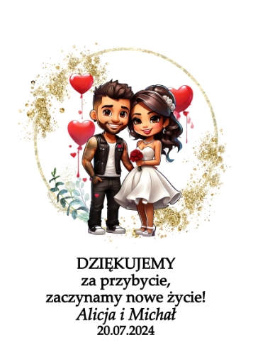 podziękowanie za przybycie na ślub