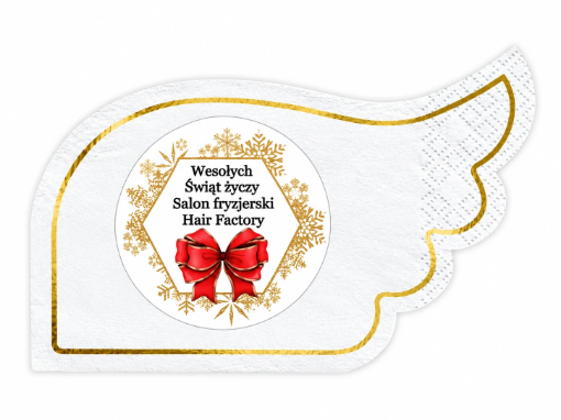 Serwetki świąteczne z logo firmy – produkt z personalizowaną etykietą