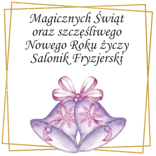 Ciasteczka z wróżbą z grafiką fioletowych dzwonków. Idealne jako pomysł na drobne świąteczne upominki dla firm