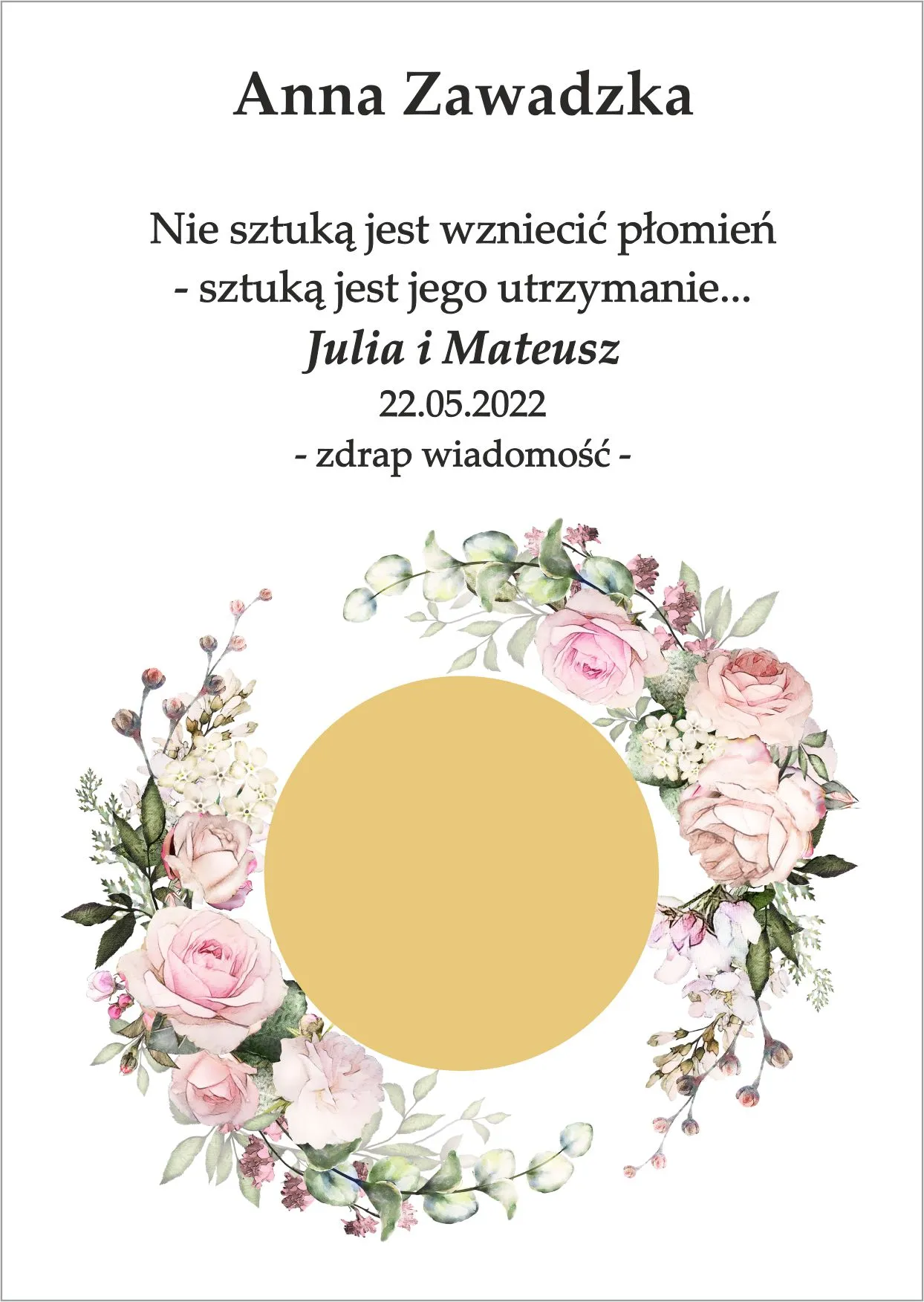 Winietka zdrapka - model eleganckiego wianka w stylu glamour
