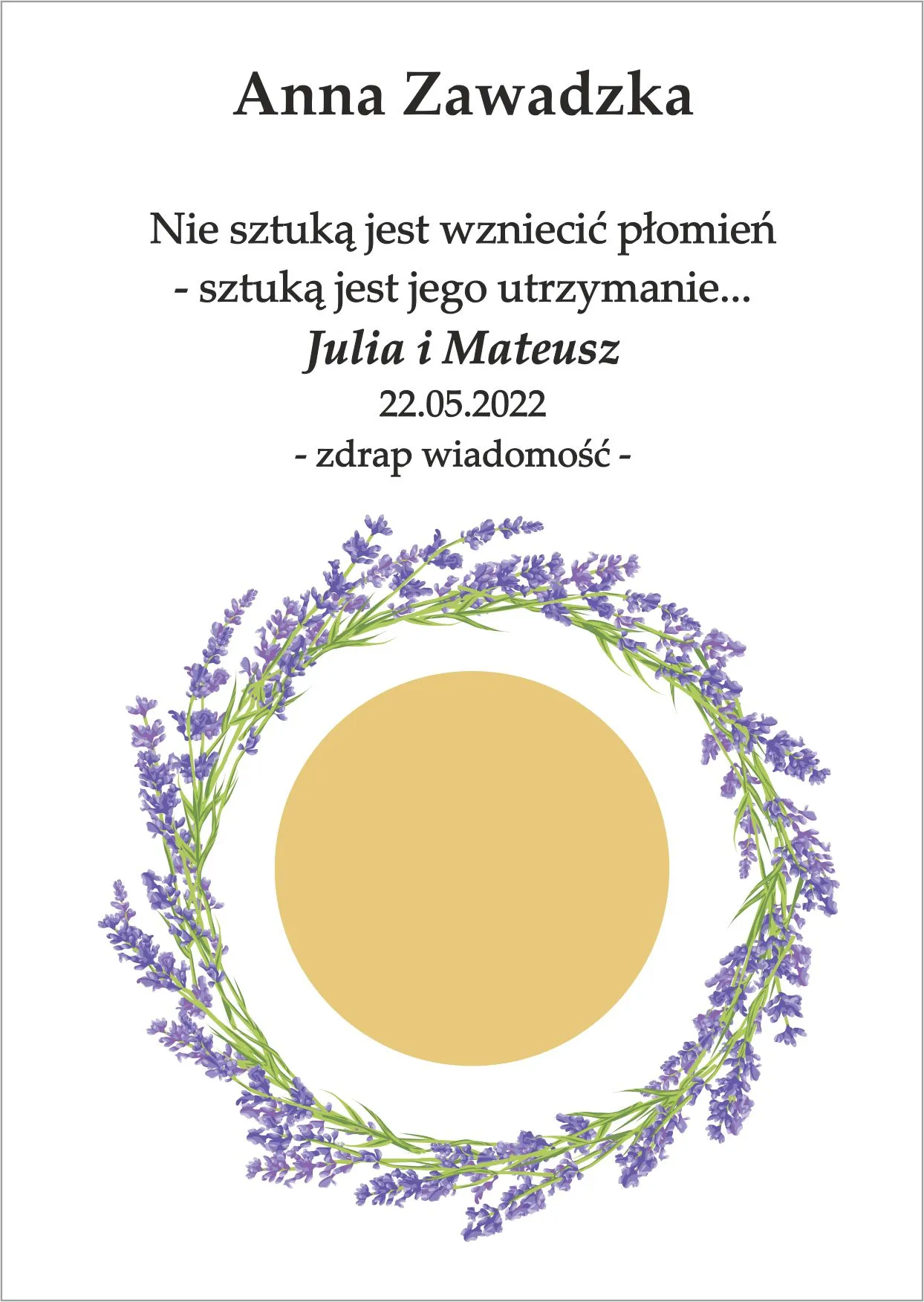 Winietka zdrapka - polne kwiaty we wianku