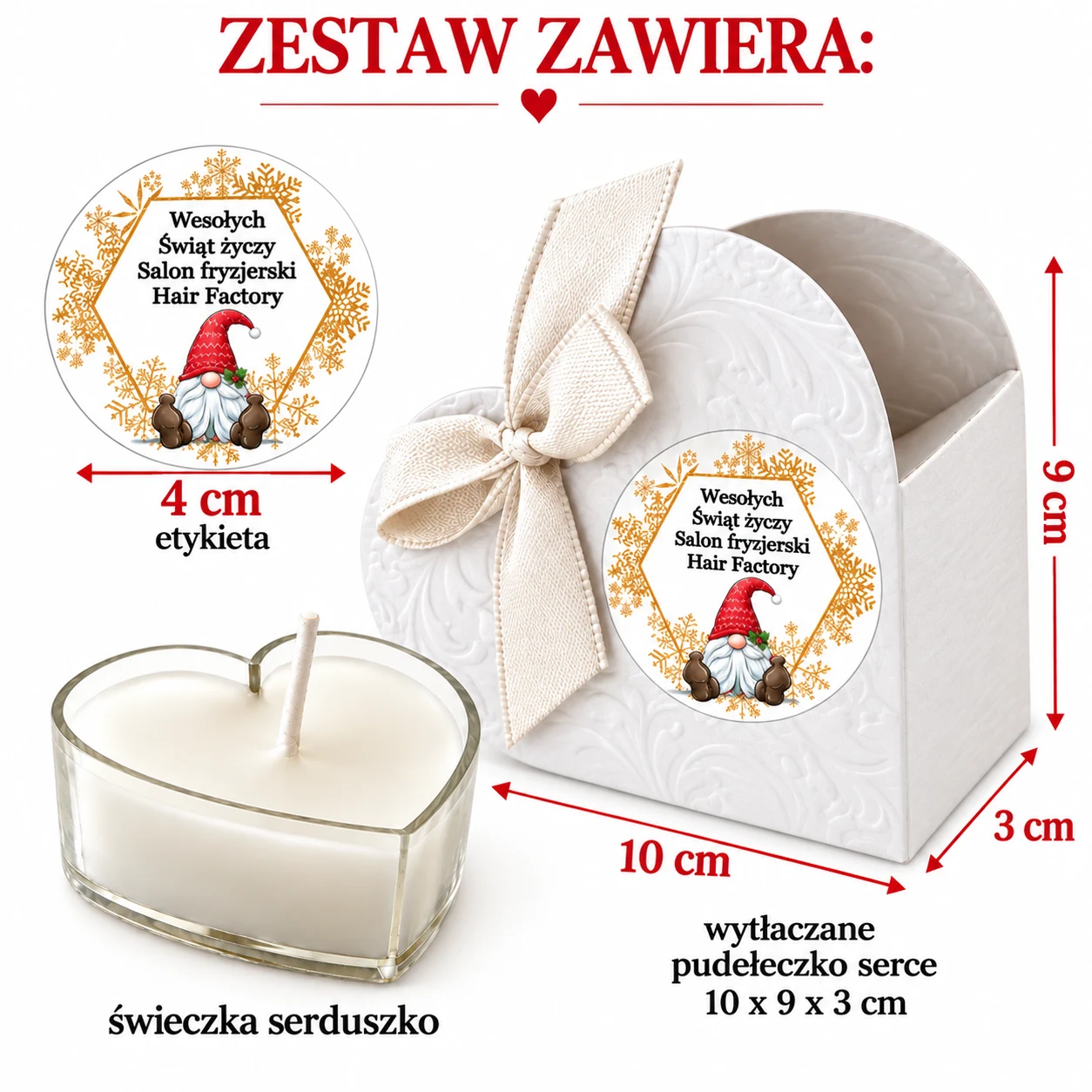 świeczka na święta dla firm  wymiary 